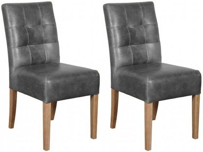 Product photograph of Additions Colin Cerato Grey Leather Dining Chair Sold In Pairs from Choice Furniture Superstore.